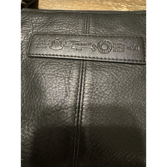 Vintage 1954 Fossil Pebbled Leather Shoulder Bag 75082 Black Crossbody Purse Y2K - Picture 11 of 11